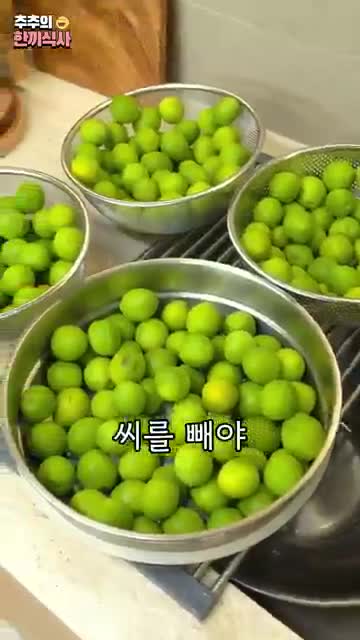 씨 빼기와 설탕 1대 1 담그기