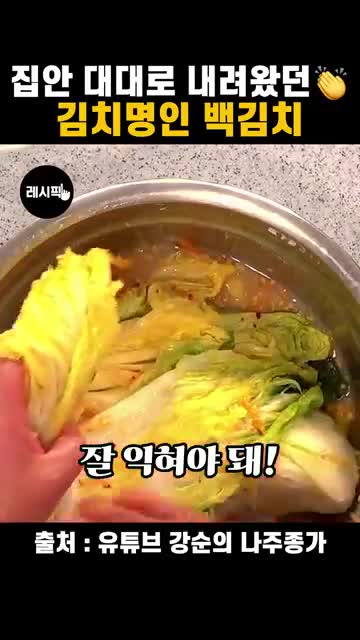 잘 익혀서 먹는 백김치 숙성 포인트